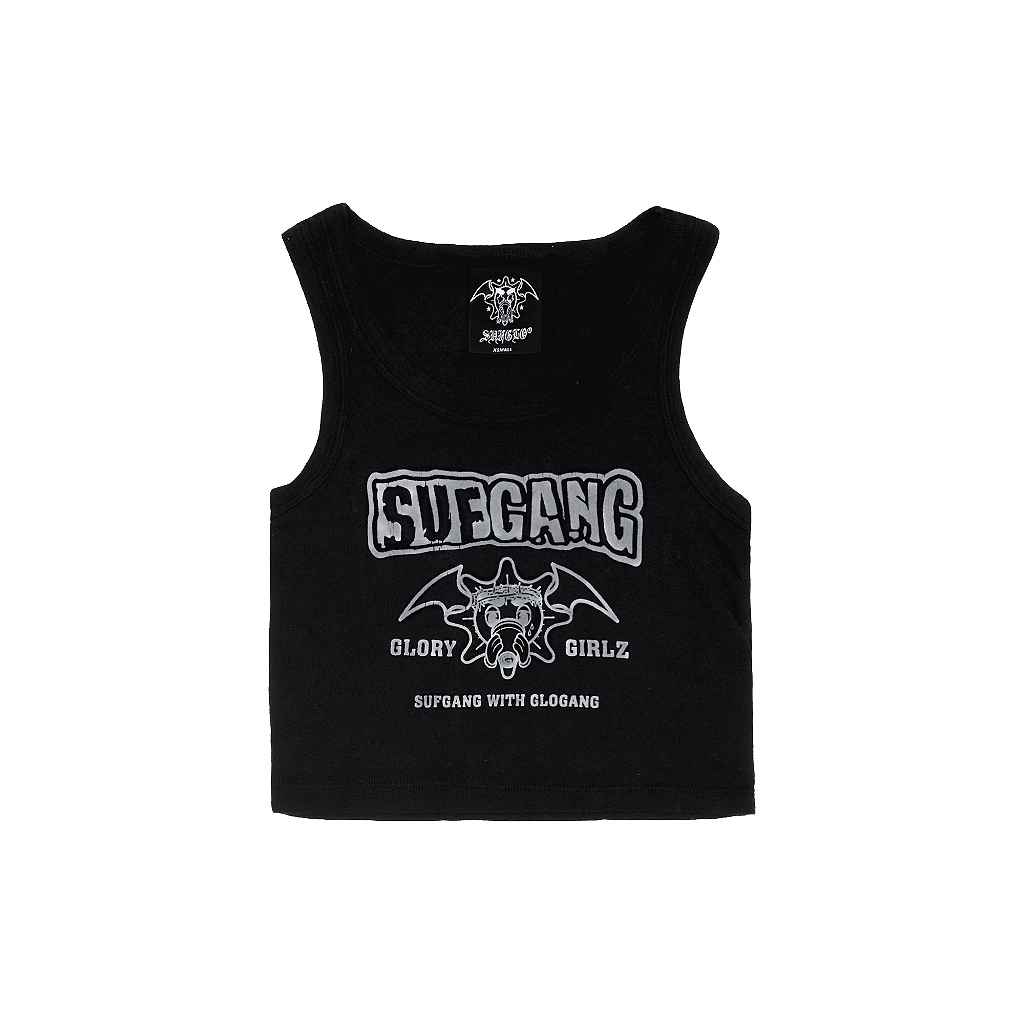 SUFGLO CROP TANK BLACK