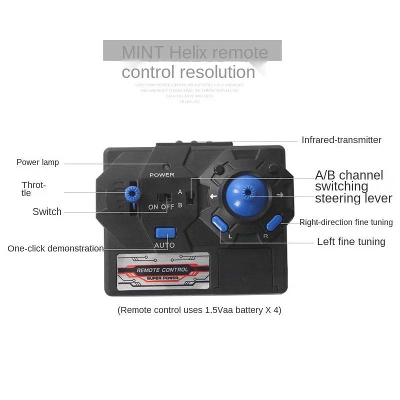 Mini Helicóptero RC — Aeronave com Controle Remoto, Aviões Rádio-Controlados, Brinquedo Profissional para Meninos / Crianças, Drone Planador Quadricóptero