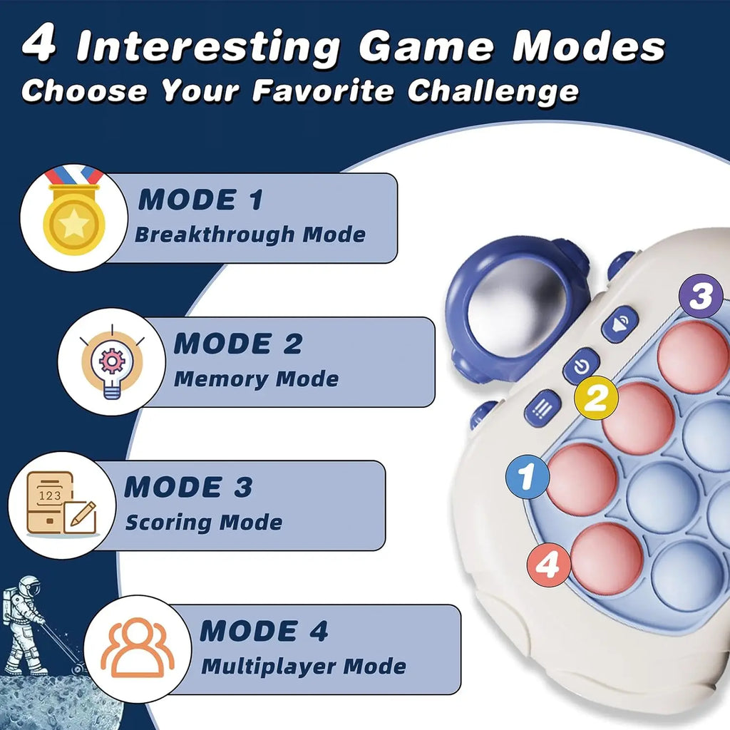 Jogo Eletrônico de Bolhas Rápidas — Controle de Mão, Luzes, Brinquedo Pop-Up Anti-Estresse, Quebra-Cabeça Divertido, Máquina Interativa para Crianças e Adultos