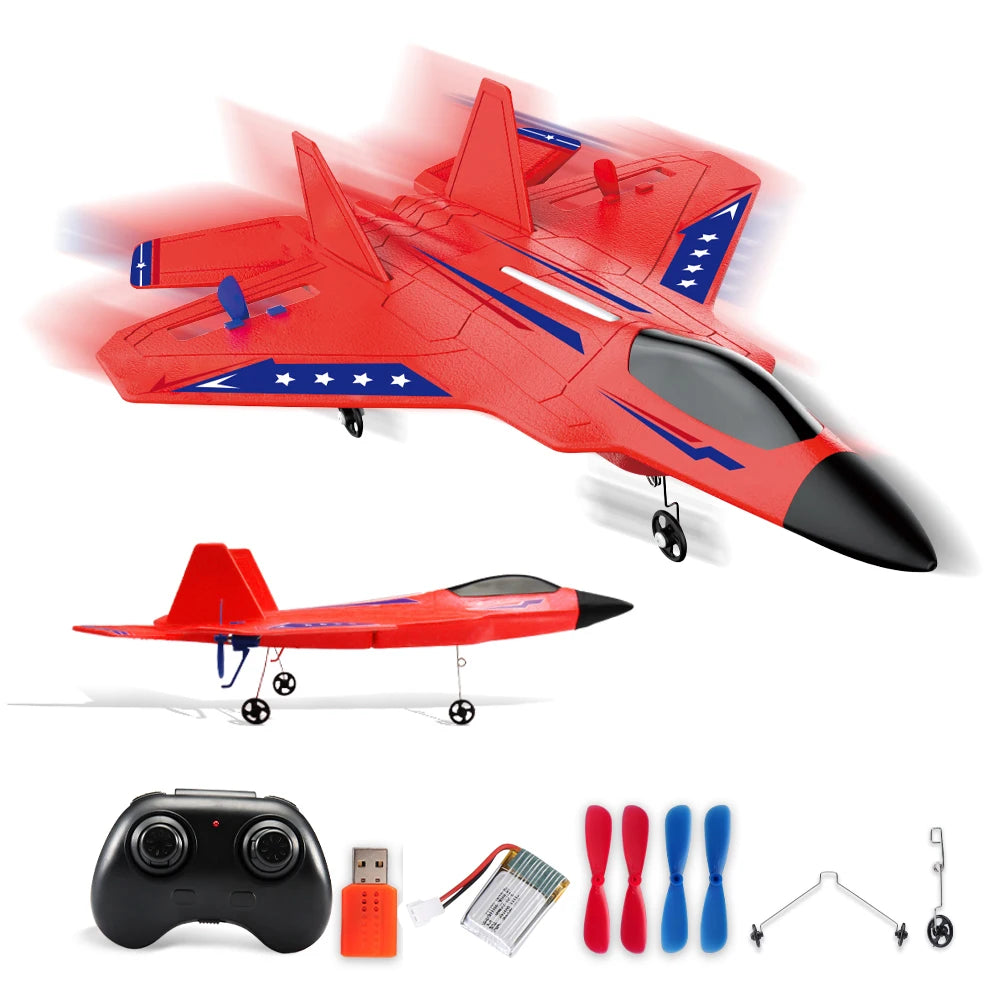 Avião RC SU35 FX620 FX820 — Modelo Planador Voador com Controle Remoto 2.4G, Luzes de LED, Aeronave de Espuma — Brinquedo Infantil / Presente para Crianças