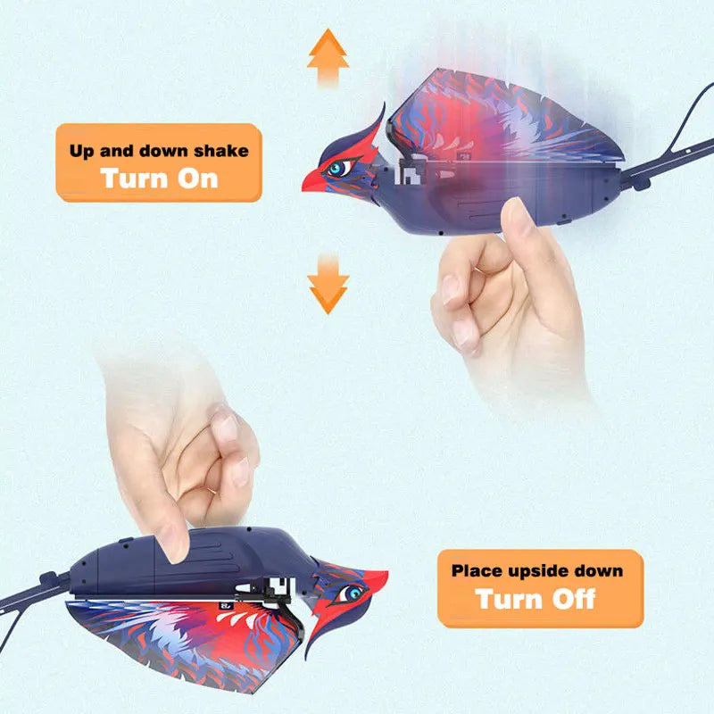 Drone RC — Pássaro com Som e Luz LED, Controle Remoto, Animal Voador Eletrônico, Robô em Forma de Pássaro, Brinquedo Elétrico para Crianças, Presente Interativo