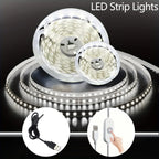 Fita LED 5V 2835 — Adesiva, Recortável, Luz Branca/Branco Quente, Fita Flexível para Iluminação de TV, Armários e Decoração de Casa