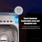 Mini Ar-Condicionado Portátil — Cooler com Umidificador e Luz LED Noturna, Ventilador Compacto para Casa, Escritório ou Quarto, Resfriador de Ar Pessoal