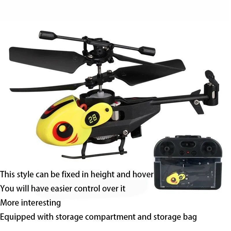 Mini Helicóptero RC — Aeronave com Controle Remoto, Aviões Rádio-Controlados, Brinquedo Profissional para Meninos / Crianças, Drone Planador Quadricóptero